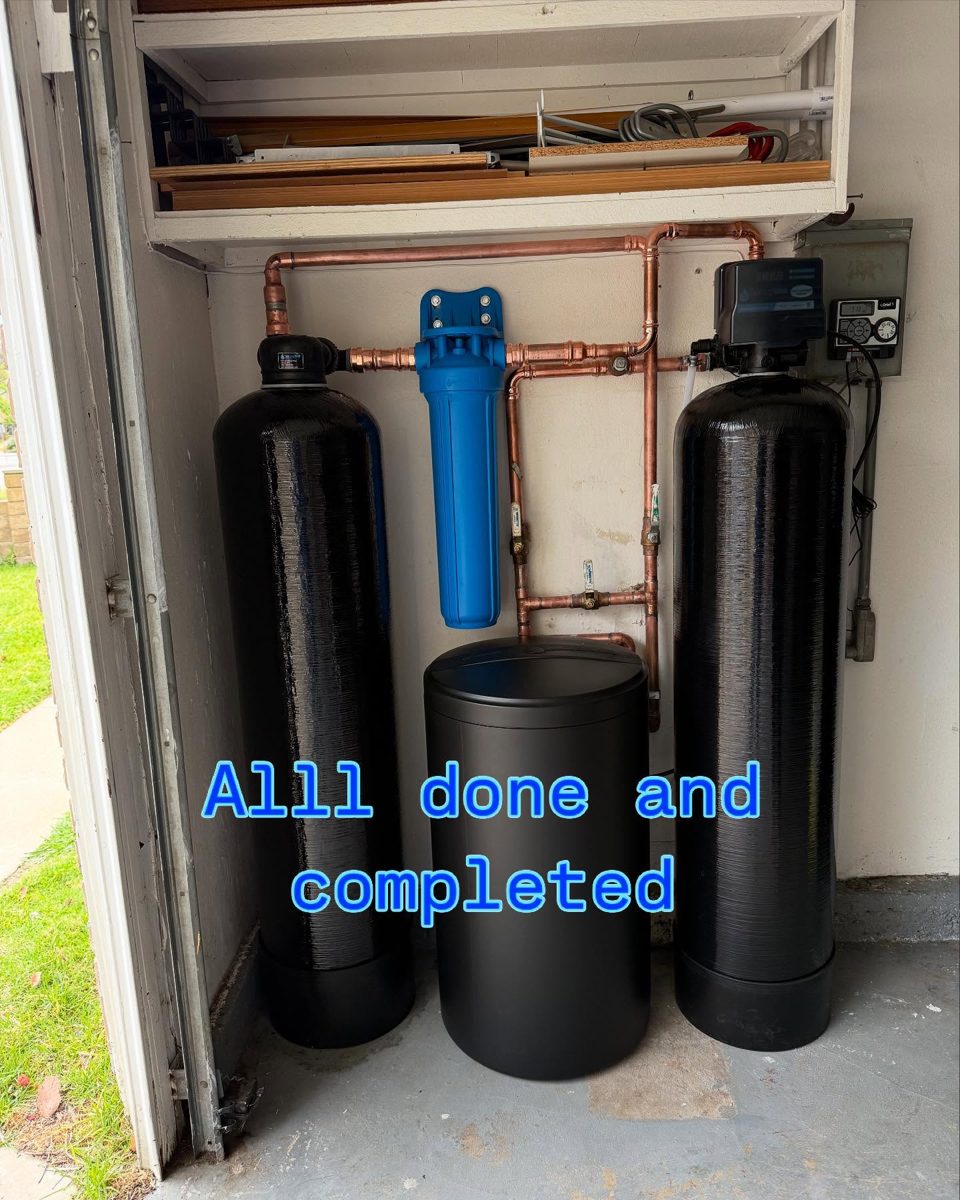 After: whole-house water filtration and water softener system installed by A. Prasad Plumbing & Rooter Service